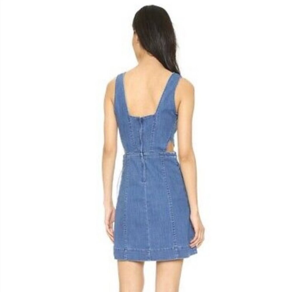 Madewell Stretchy Denim Cutout Dress Size 12 - Picture 2 of 10